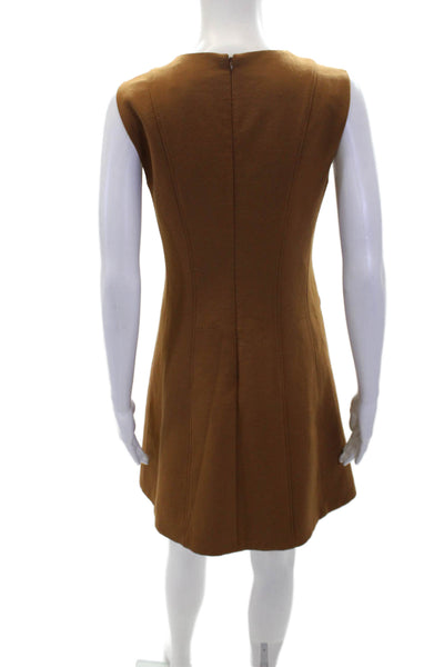 Theory Womens Sleeveless Helaina Pioneer A Line Dress Mahogany Brown Size 4