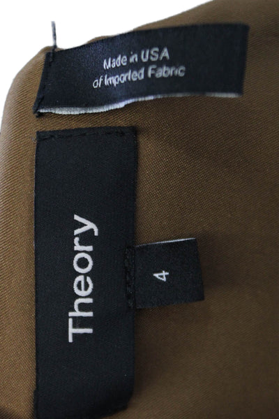 Theory Womens Sleeveless Helaina Pioneer A Line Dress Mahogany Brown Size 4