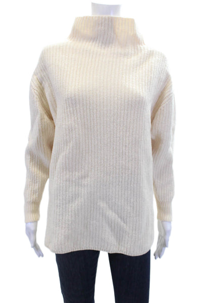 Wilfred Women's Mock Neck Long Sleeves Knit Pullover Sweater Cream Size S