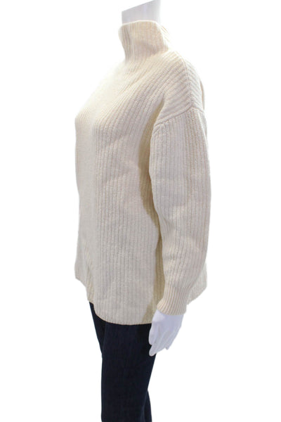 Wilfred Women's Mock Neck Long Sleeves Knit Pullover Sweater Cream Size S