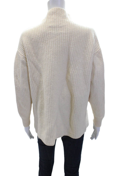Wilfred Women's Mock Neck Long Sleeves Knit Pullover Sweater Cream Size S