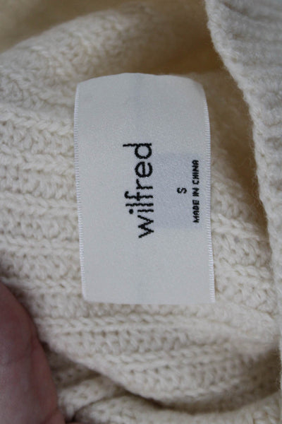 Wilfred Women's Mock Neck Long Sleeves Knit Pullover Sweater Cream Size S
