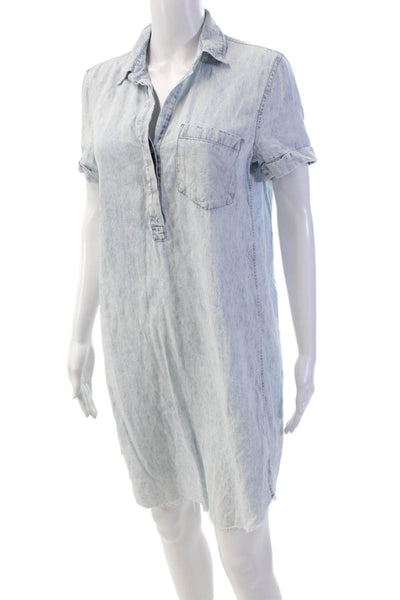 Rails Womens Chambray Collar Pockets Short Sleeve Denim Dress Blue Size XS