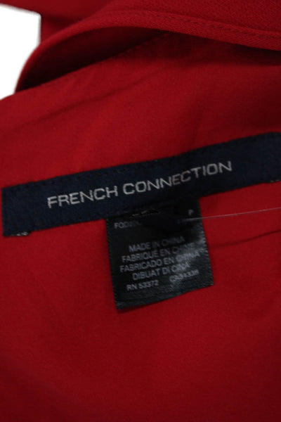 French Connection Womens Square Neckline Sleeveless Zipped Mini Dress Red Size 0