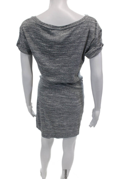 Maeve Anthropologie Womens Cotton Short Sleeve Pullover Tied Dress Gray Size XS