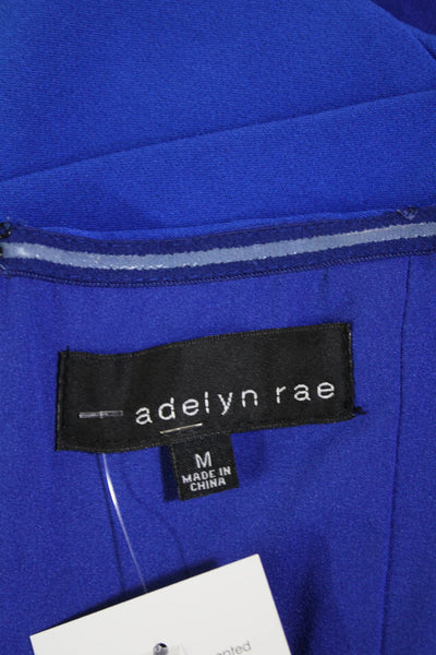 Adelyn Rae Womens Strapless Zip Back Lined Peplum Dress Blue Size Medium