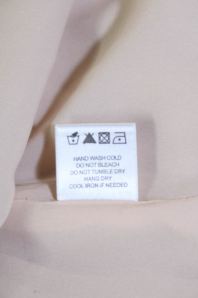 NBD Womens Cut Out V-Neck Ruffle Detail Sleeveless Shift Dress Beige Size XXS
