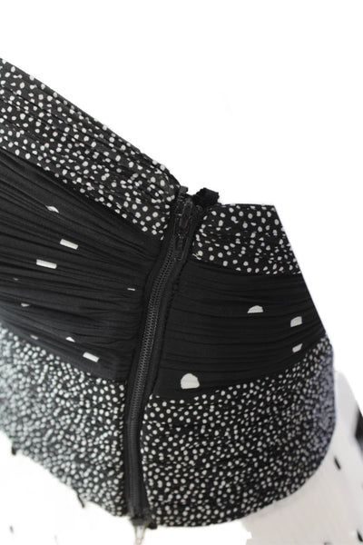 A.L.C. Womens Polka Dot Mixed Printed One Shoulder Dress White Black Size 2