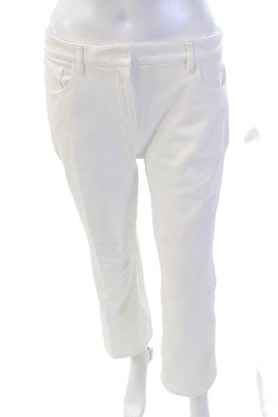 Theory Women's Button Closure Pockets Straight Leg Dress Pants Whie Size 6