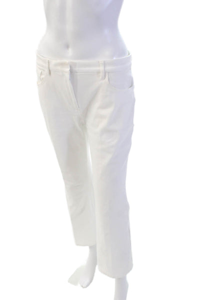 Theory Women's Button Closure Pockets Straight Leg Dress Pants Whie Size 6