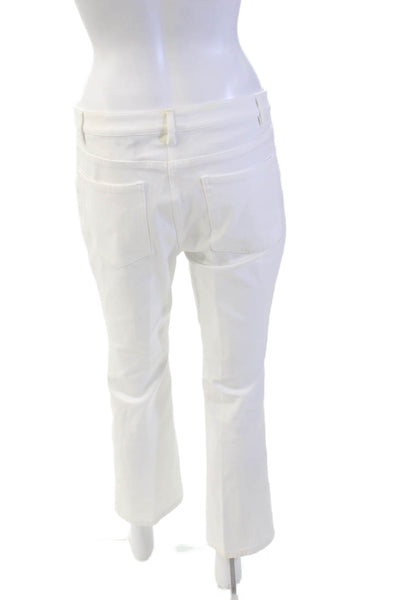 Theory Women's Button Closure Pockets Straight Leg Dress Pants Whie Size 6