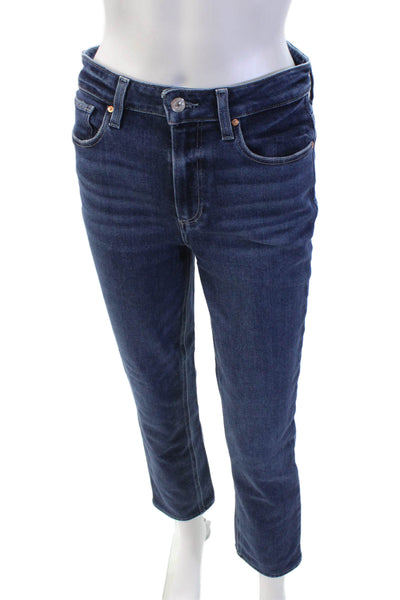 Paige Woemen's Midrise Five Pocket Dark Wash Straight Leg Denim Pants Size 28