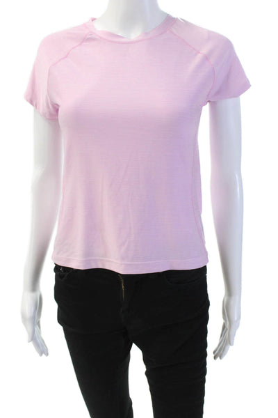 Etonic Women's Short Sleeves Round Neck Fitted Athletic Top Pink Size XS