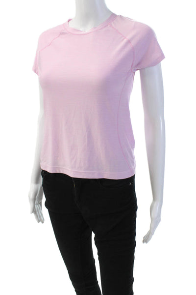 Etonic Women's Short Sleeves Round Neck Fitted Athletic Top Pink Size XS