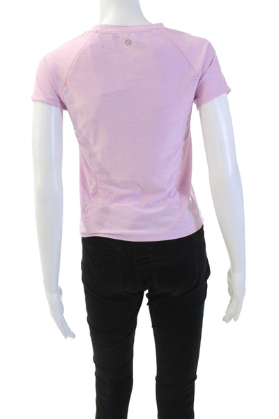 Etonic Women's Short Sleeves Round Neck Fitted Athletic Top Pink Size XS