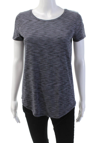 Lululemon Women's Short Sleeves Round Neck Fitted Athetic Top Gray Size 6