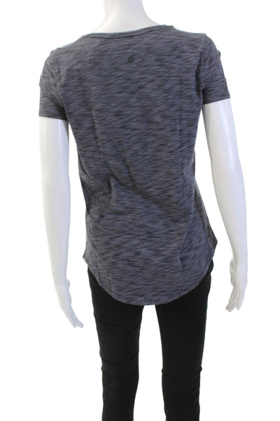 Lululemon Women's Short Sleeves Round Neck Fitted Athetic Top Gray Size 6