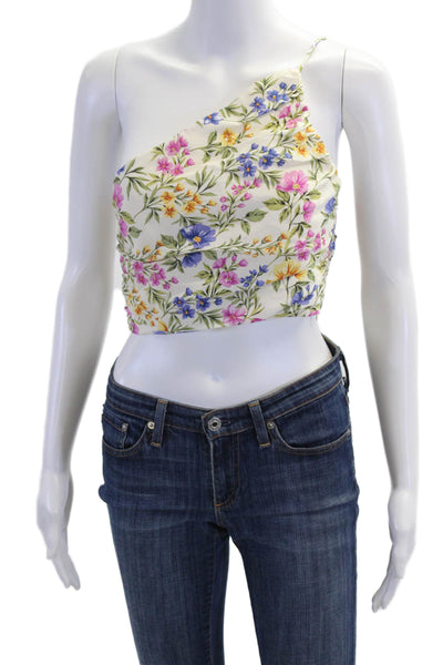 En Saison Women's Asymmetrical One Shoulder Cropped Top Floral Size XS