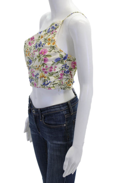 En Saison Women's Asymmetrical One Shoulder Cropped Top Floral Size XS
