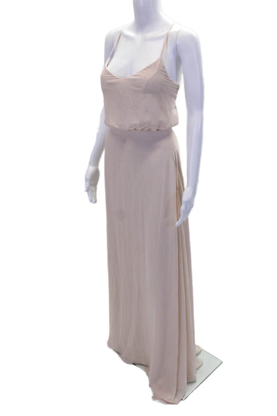 Birdy Grey Womens V Neck Spaghetti Strap A Line Gown Ballet Pink Size Medium