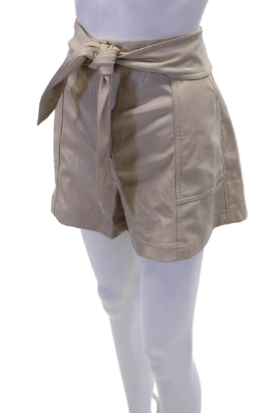 Jonathan Simkhai Womens Zippered High-Waisted Casual Shorts Beige Size 12