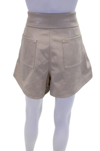 Jonathan Simkhai Womens Zippered High-Waisted Casual Shorts Beige Size 12
