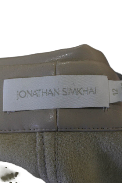 Jonathan Simkhai Womens Zippered High-Waisted Casual Shorts Beige Size 12