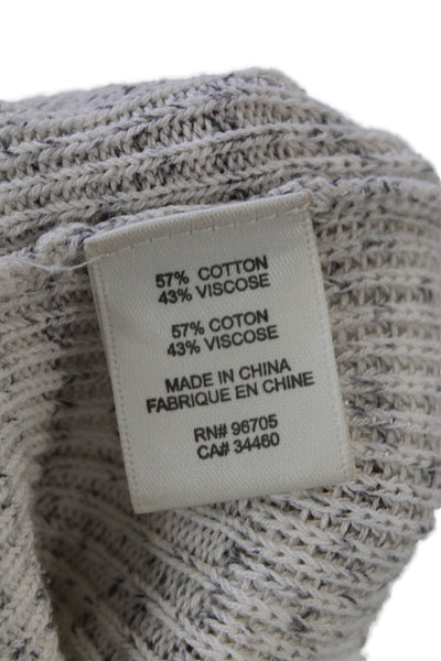 Rebecca Taylor Womens Cotton Blend Crew Neck Pullover Sweater Top Beige Size M