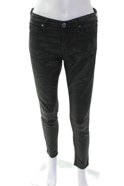 AG Adriano Goldschmied Womens The Legging Ankle Super Skinny Jeans Green Size 25