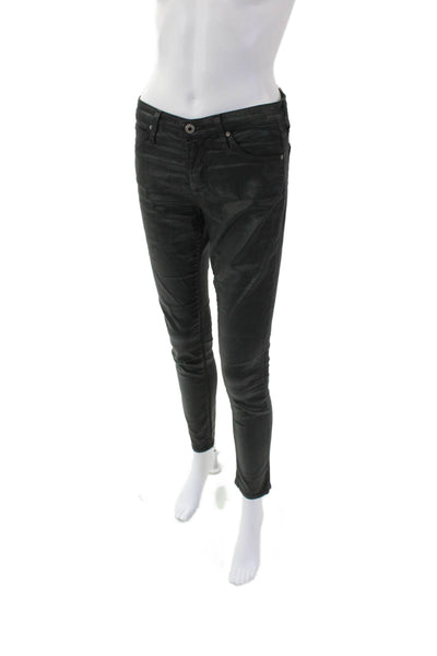 AG Adriano Goldschmied Womens The Legging Ankle Super Skinny Jeans Green Size 25
