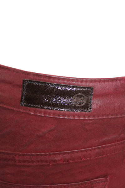AG Adriano Goldschmied Womens The Legging Ankle Super Skinny Jeans Red Size 24