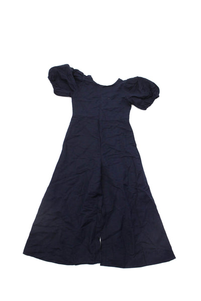 Bardot Women's Round Neck Short Sleeves Wide Leg Rompers Navy Blue Size 12