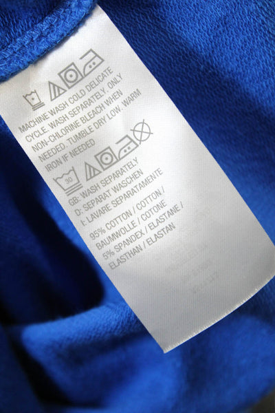 Jason Wu Womens Cotton Two Pocket Short Sleeve Hoodie Dress Blue Size L