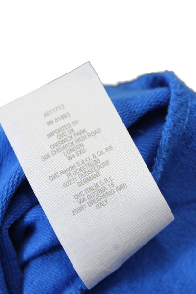 Jason Wu Womens Cotton Two Pocket Short Sleeve Hoodie Dress Blue Size L