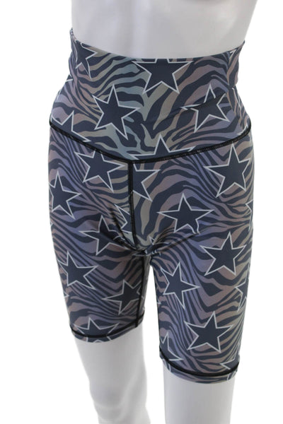 Chrldr Womens Star Print High-Rise Activewear Biker Shorts Multicolor Size M