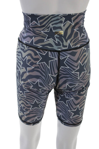 Chrldr Womens Star Print High-Rise Activewear Biker Shorts Multicolor Size M