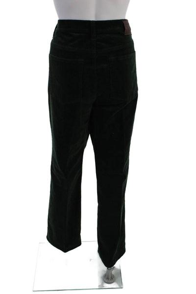 LRL Lauren Jeans Womens Button Closure Straight Leg Corduroy Pants Green Size 12
