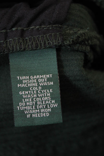 LRL Lauren Jeans Womens Button Closure Straight Leg Corduroy Pants Green Size 12