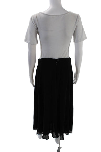 Calvin Klein Womem's Button Closure Lined Flare Maxi Skirt Black Size 14