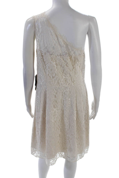 Weddington Way Womens Lace One Shoulder A Line Zoe Dress White Size 10