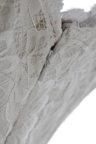 Weddington Way Womens Lace One Shoulder A Line Zoe Dress White Size 10