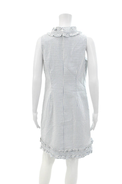 Eliza J Womens Cotton Striped Halter Neck Sleeveless Sheath Dress White Size 8