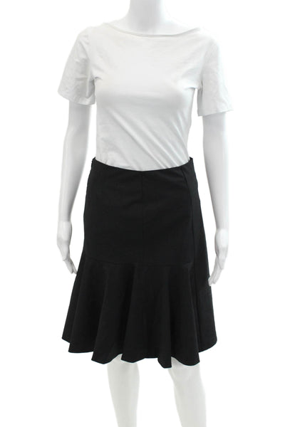Trina Turk Womens High Rise Back Zipper Mini Trumpet Skirt Black Size 0