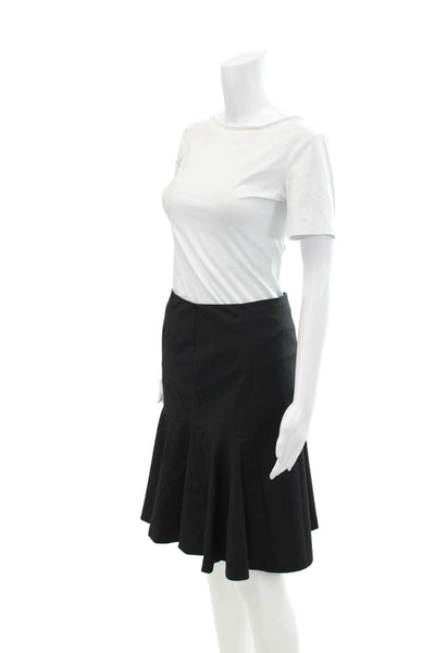 Trina Turk Womens High Rise Back Zipper Mini Trumpet Skirt Black Size 0