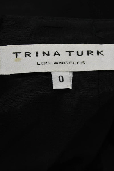 Trina Turk Womens High Rise Back Zipper Mini Trumpet Skirt Black Size 0