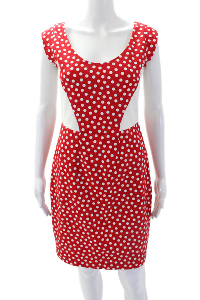 Mark & James by Badgley Mischka Womens Polka Dot Pencil Dress Red Size 4