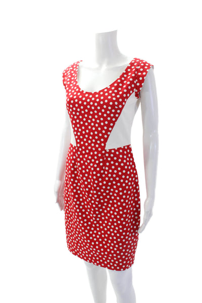 Mark & James by Badgley Mischka Womens Polka Dot Pencil Dress Red Size 4