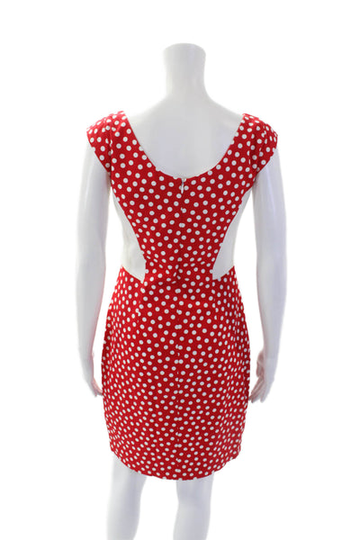 Mark & James by Badgley Mischka Womens Polka Dot Pencil Dress Red Size 4