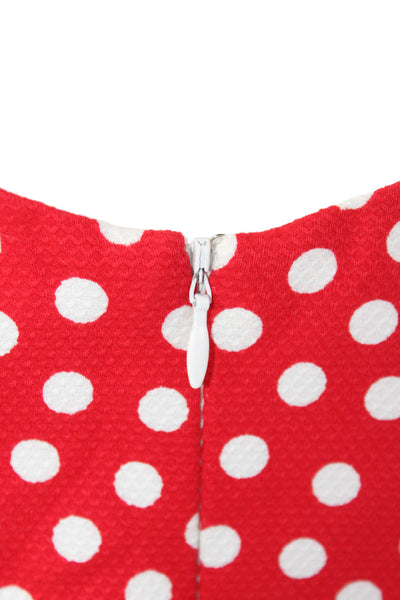Mark & James by Badgley Mischka Womens Polka Dot Pencil Dress Red Size 4