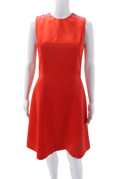 Belle Badgley Mischka Womens Sleeveless A-Line Knee Length Dress Orange Size 4